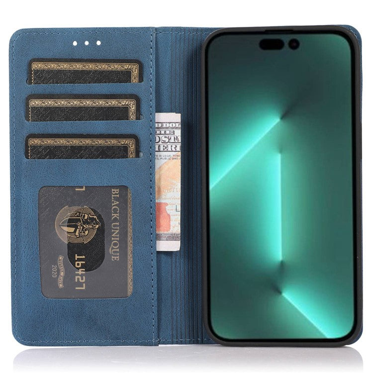 For iPhone 15 Pro Max PU Leather Wallet Phone Case Magnetic Closing Anti-drop Stand Cover - TechGearPal
