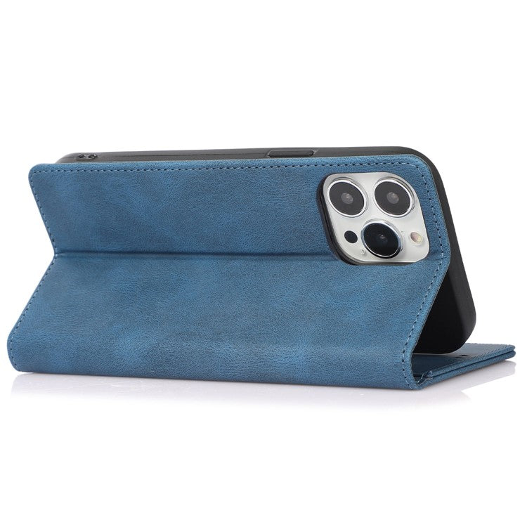 For iPhone 15 Pro Max PU Leather Wallet Phone Case Magnetic Closing Anti-drop Stand Cover - TechGearPal