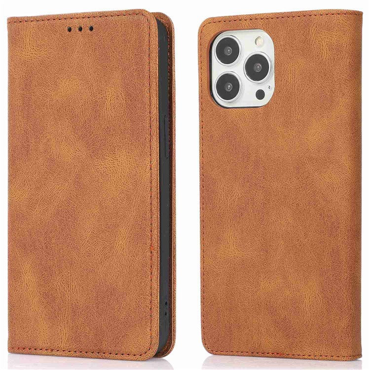 For iPhone 15 Pro Max PU Leather Wallet Phone Case Magnetic Closing Anti-drop Stand Cover - TechGearPal