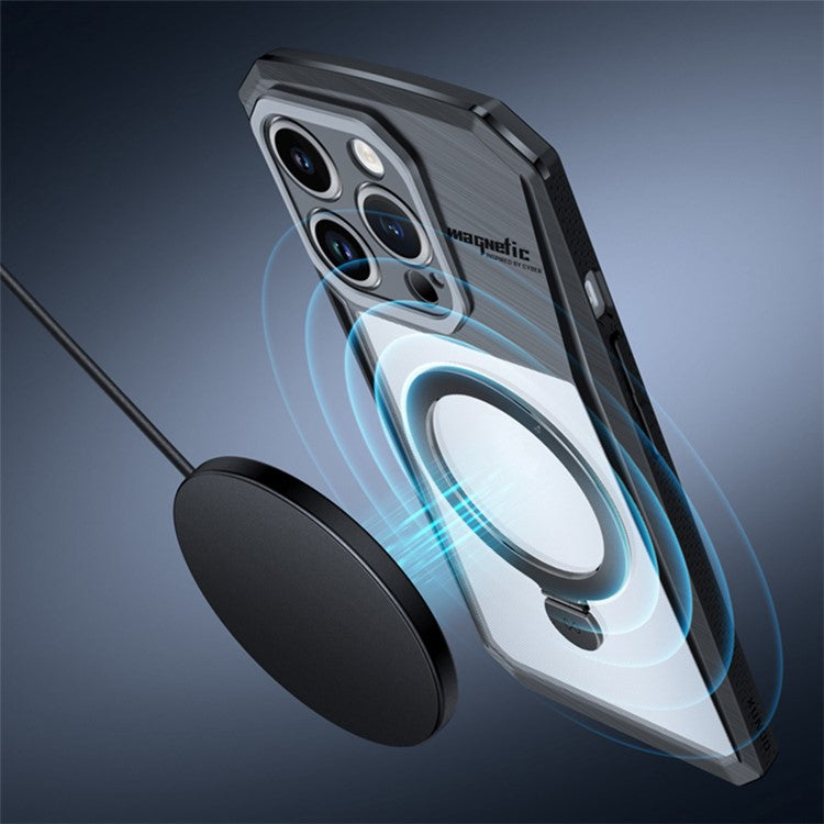 XUNDD For iPhone 15 Plus Ring Kickstand Phone Cover Shockproof PC+TPU Phone Case Compatible with MagSafe - TechGearPal