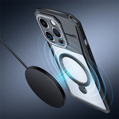 XUNDD For iPhone 15 Plus Ring Kickstand Phone Cover Shockproof PC+TPU Phone Case Compatible with MagSafe - TechGearPal