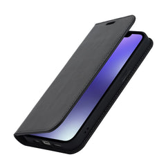 For iPhone 15 Crazy Horse Texture Stand Cover Genuine Cow Leather Wallet Protective Phone Case - TechGearPal
