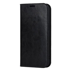 For iPhone 15 Crazy Horse Texture Stand Cover Genuine Cow Leather Wallet Protective Phone Case - TechGearPal