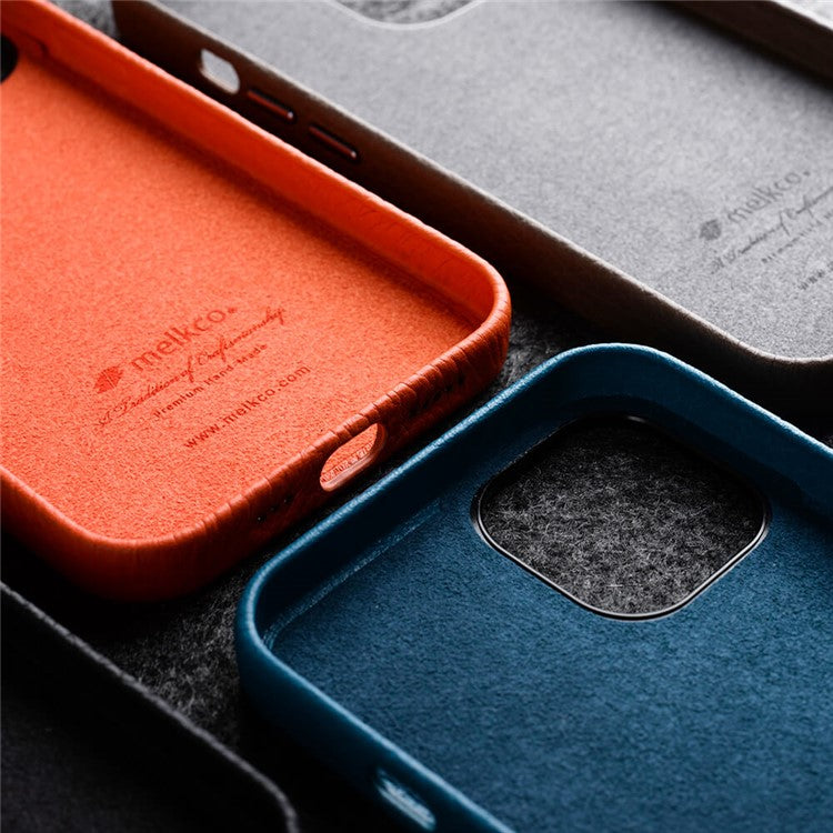 MELKCO For iPhone 14 Plus Case Magnetic Genuine Cow Leather+PC Anti-drop Phone Cove - TechGearPal