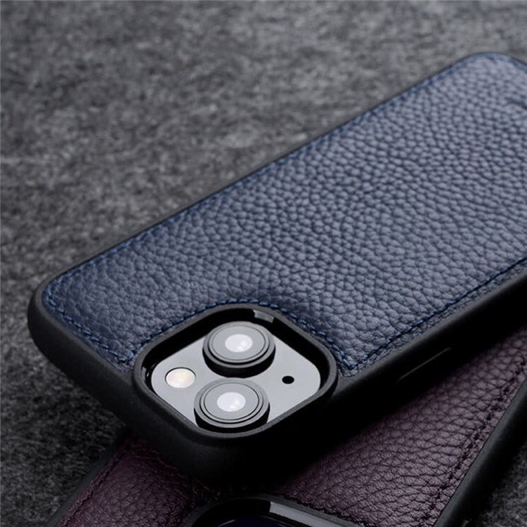 MELKCO For iPhone 15 Plus Case Genuine Cow Leather+PC Back Shell Phone Cove - TechGearPal