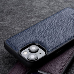 MELKCO For iPhone 15 Plus Case Genuine Cow Leather+PC Back Shell Phone Cove - TechGearPal