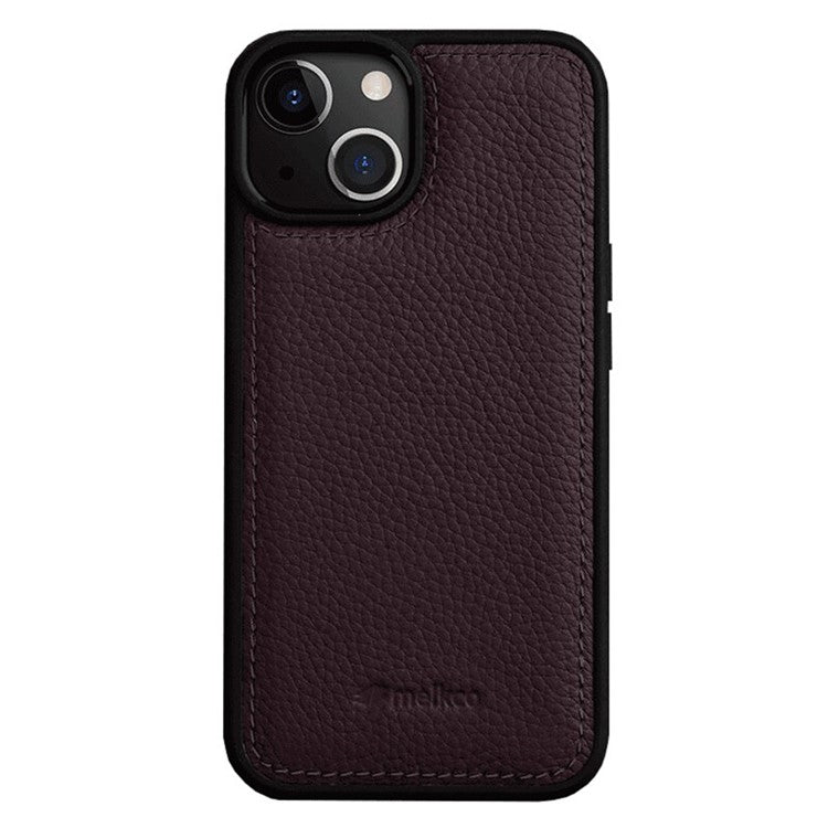 MELKCO For iPhone 15 Plus Case Genuine Cow Leather+PC Back Shell Phone Cove - TechGearPal