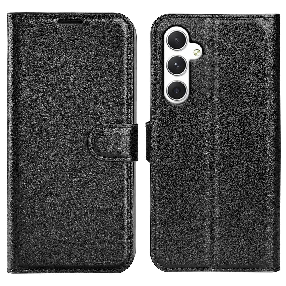 For Samsung Galaxy S24 Case Magnetic Closure Litchi Texture Leather Phone Cover - TechGearPal