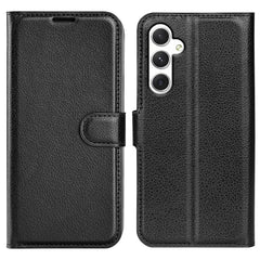 For Samsung Galaxy S24 Case Magnetic Closure Litchi Texture Leather Phone Cover