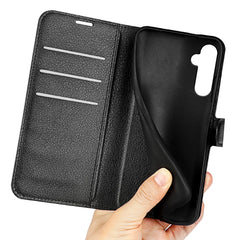 For Samsung Galaxy S24 Case Magnetic Closure Litchi Texture Leather Phone Cover