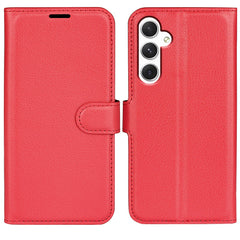 For Samsung Galaxy S24 Case Magnetic Closure Litchi Texture Leather Phone Cover