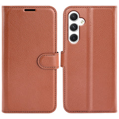 For Samsung Galaxy S24 Case Magnetic Closure Litchi Texture Leather Phone Cover