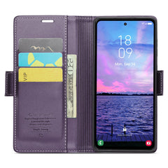For Samsung Galaxy S23 FE Leather Case CASEME 023 RFID Blocking 3 Card Slot Mobile Cover
