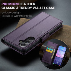 For Samsung Galaxy S23 FE Leather Case CASEME 023 RFID Blocking 3 Card Slot Mobile Cover
