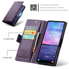 For Samsung Galaxy S23 FE Leather Case CASEME 023 RFID Blocking 3 Card Slot Mobile Cover