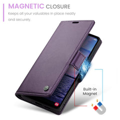 For Samsung Galaxy S23 FE Leather Case CASEME 023 RFID Blocking 3 Card Slot Mobile Cover