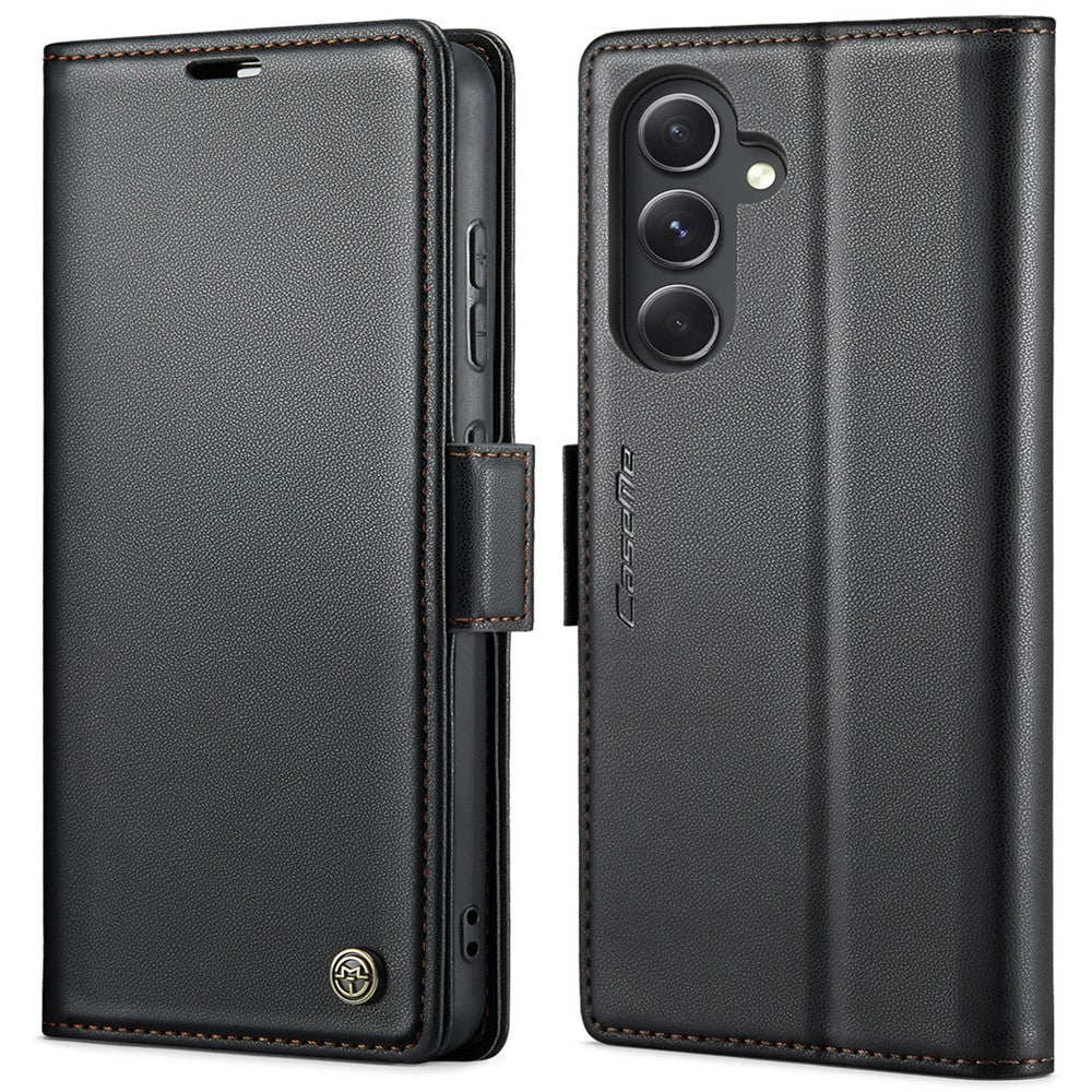 For Samsung Galaxy S23 FE Leather Case CASEME 023 RFID Blocking 3 Card Slot Mobile Cover