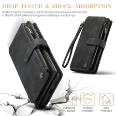 For Samsung Galaxy S23 FE Phone Cases with Strap CASEME C30 Zipper Multiple Card Holder PU Leather Cover