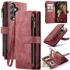 For Samsung Galaxy S23 FE Phone Cases with Strap CASEME C30 Zipper Multiple Card Holder PU Leather Cover