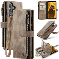 For Samsung Galaxy S23 FE Phone Cases with Strap CASEME C30 Zipper Multiple Card Holder PU Leather Cover