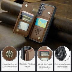 For Samsung Galaxy S23 FE Phone Case CASEME C22 Leather Back Cover with RFID Blocking Card Slots