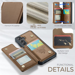 For Samsung Galaxy S23 FE Phone Case CASEME C22 Leather Back Cover with RFID Blocking Card Slots