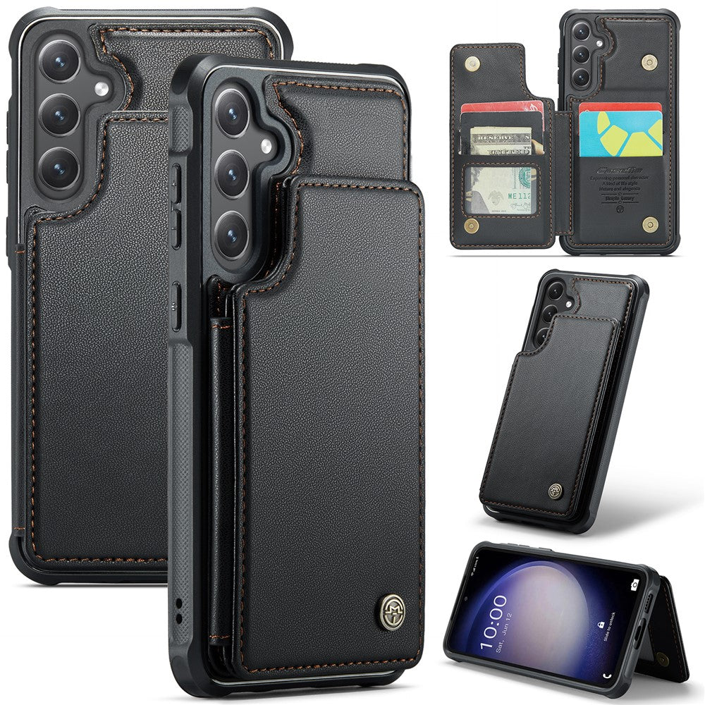 For Samsung Galaxy S23 FE Phone Case CASEME C22 Leather Back Cover with RFID Blocking Card Slots