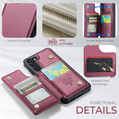 For Samsung Galaxy S23+ Phone Case CASEME C22 Leather Back Cover with RFID Blocking Card Slots