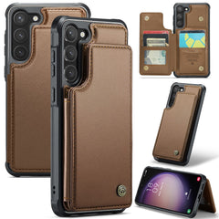 For Samsung Galaxy S23 Phone Case CASEME C22 Leather Back Cover with RFID Blocking Card Slots
