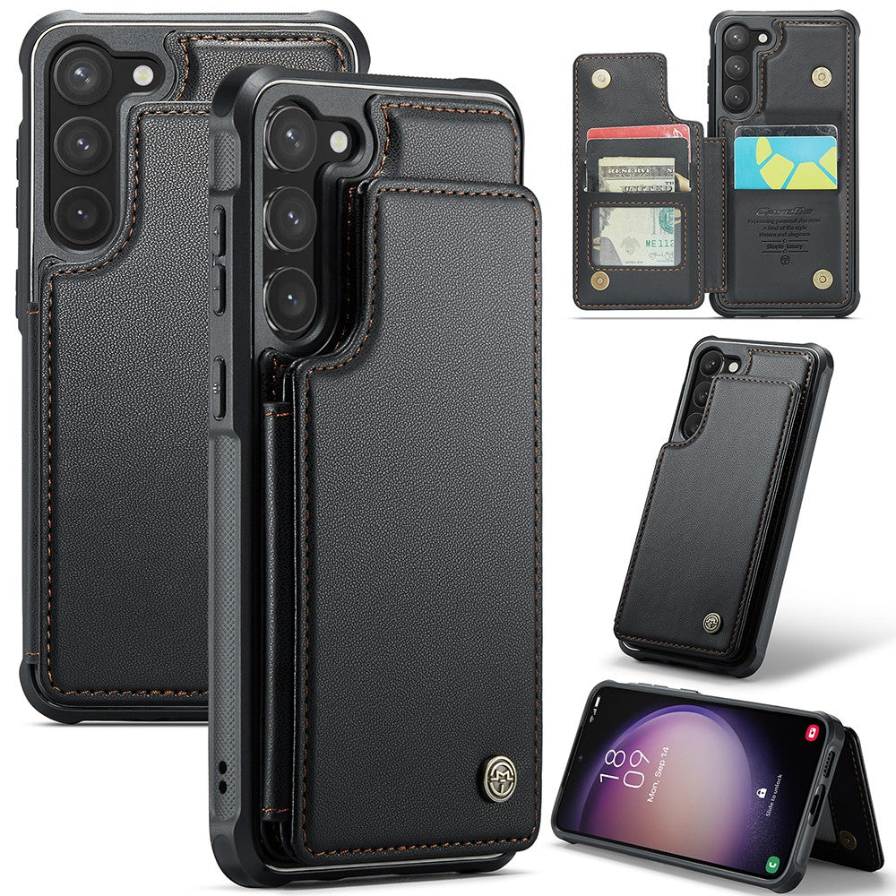 For Samsung Galaxy S23 Phone Case CASEME C22 Leather Back Cover with RFID Blocking Card Slots
