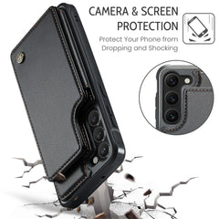 Für Samsung Galaxy S22+ 5G Handyhülle CASEME C22 Lederrückseite mit RFID-blockierenden Kartenfächern 
