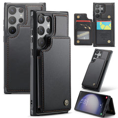 For Samsung Galaxy S22 Ultra 5G Phone Case CASEME C22 Leather Back Cover with RFID Blocking Card Slots