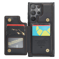 For Samsung Galaxy S22 Ultra 5G Phone Case CASEME C22 Leather Back Cover with RFID Blocking Card Slots