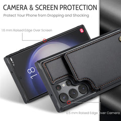 For Samsung Galaxy S22 Ultra 5G Phone Case CASEME C22 Leather Back Cover with RFID Blocking Card Slots