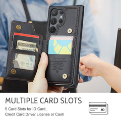 For Samsung Galaxy S22 Ultra 5G Phone Case CASEME C22 Leather Back Cover with RFID Blocking Card Slots