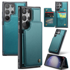 For Samsung Galaxy S22 Ultra 5G Phone Case CASEME C22 Leather Back Cover with RFID Blocking Card Slots