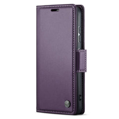 For Samsung Galaxy S24 Leather Case CASEME 023 RFID Blocking 3 Card Slot Mobile Cover