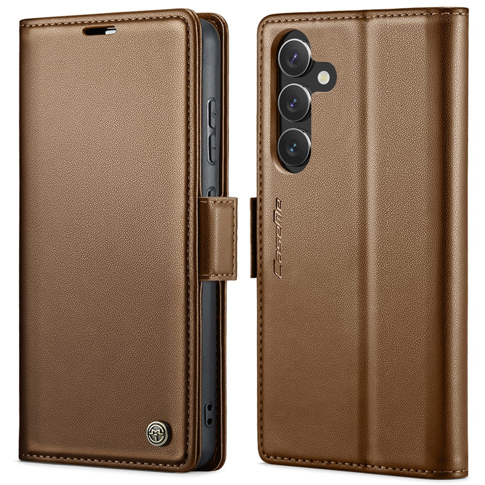 For Samsung Galaxy S24 Leather Case CASEME 023 RFID Blocking 3 Card Slot Mobile Cover