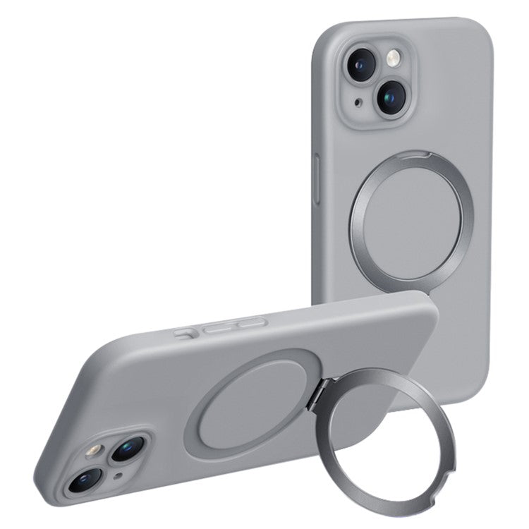 XUNDD For iPhone 15 Plus Reno Magnetic Holder Series Back Cover Liquid Silicone Cell Phone Case - TechGearPal