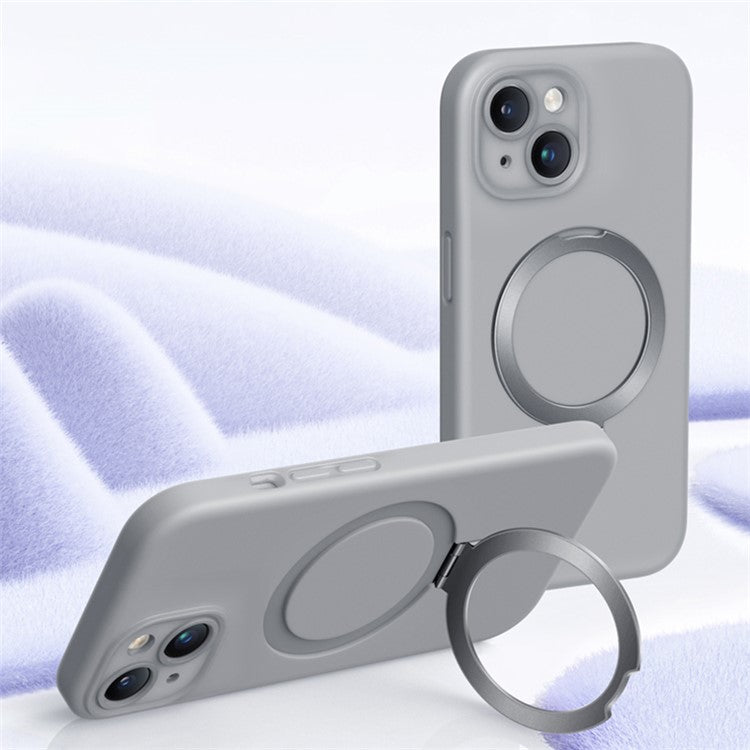 XUNDD For iPhone 15 Plus Reno Magnetic Holder Series Back Cover Liquid Silicone Cell Phone Case - TechGearPal