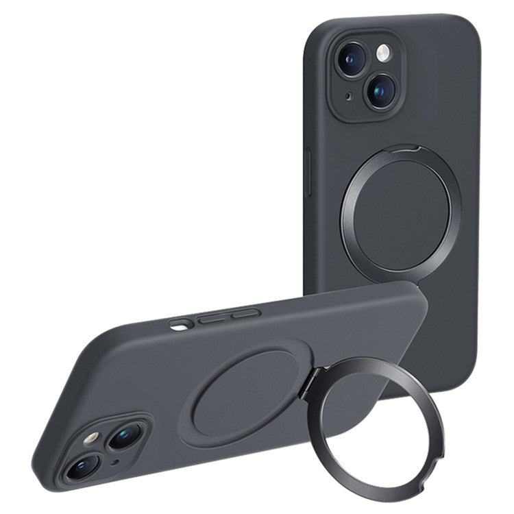 XUNDD For iPhone 15 Plus Reno Magnetic Holder Series Back Cover Liquid Silicone Cell Phone Case - TechGearPal