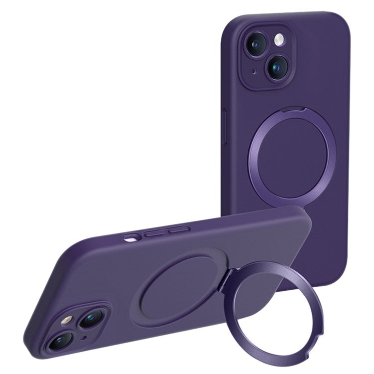 XUNDD For iPhone 15 Plus Reno Magnetic Holder Series Back Cover Liquid Silicone Cell Phone Case - TechGearPal