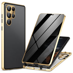 For Samsung Galaxy S24 Ultra Case Anti-Spy Double-Sided Tempered Glass Magnetic Phone Cover