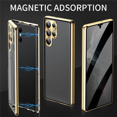 For Samsung Galaxy S24 Ultra Case Anti-Spy Double-Sided Tempered Glass Magnetic Phone Cover