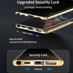 For Samsung Galaxy S24 Ultra Case Anti-Spy Double-Sided Tempered Glass Magnetic Phone Cover