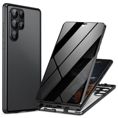 For Samsung Galaxy S24 Ultra Case Anti-Spy Double-Sided Tempered Glass Magnetic Phone Cover