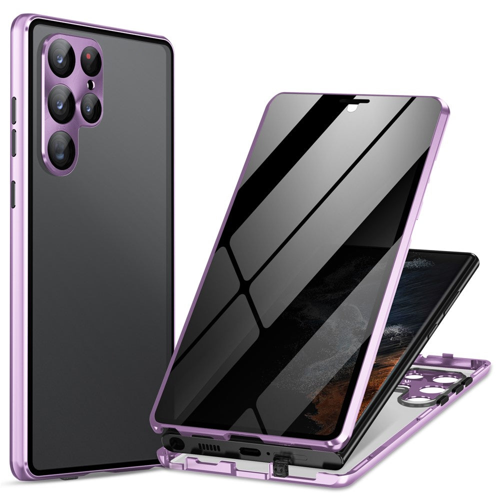 For Samsung Galaxy S24 Ultra Case Anti-Spy Double-Sided Tempered Glass Magnetic Phone Cover