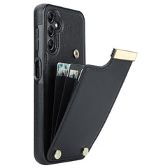 For Samsung Galaxy S24 Case TPU+PU Leather+Metal Hardware Phone Cover with Card Holder