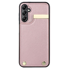 For Samsung Galaxy S24 Case TPU+PU Leather+Metal Hardware Phone Cover with Card Holder