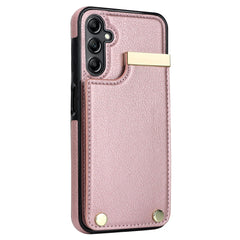 For Samsung Galaxy S24 Case TPU+PU Leather+Metal Hardware Phone Cover with Card Holder
